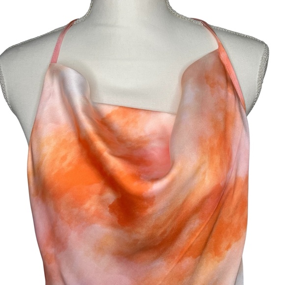 NWT Pepermayo Winona Halter Slip Dress in Peach Tie Dye Mini Dress US 2 - Picture 2 of 5